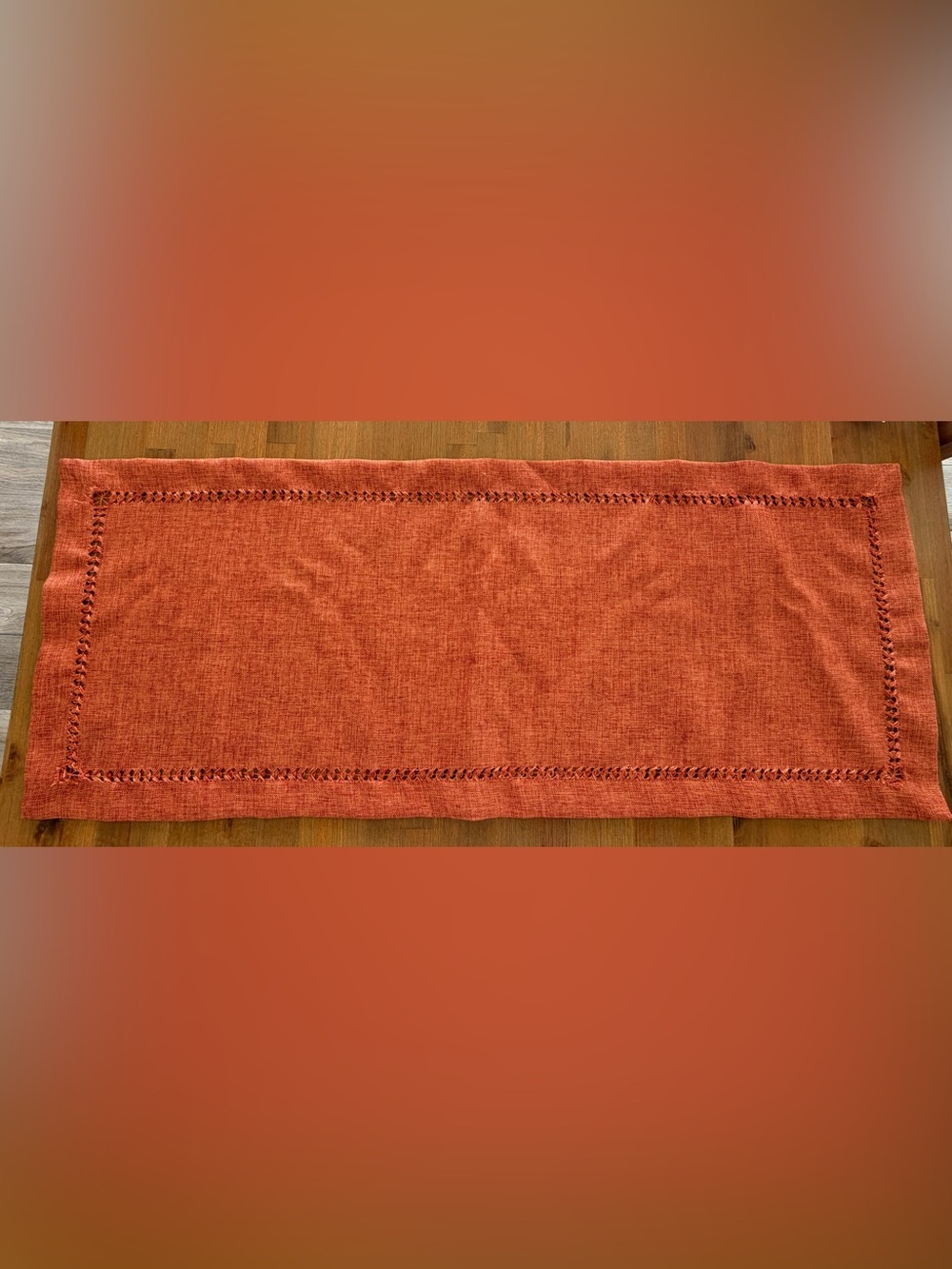 Orange / Rust Dresser Scarf or Coffee Table Runner